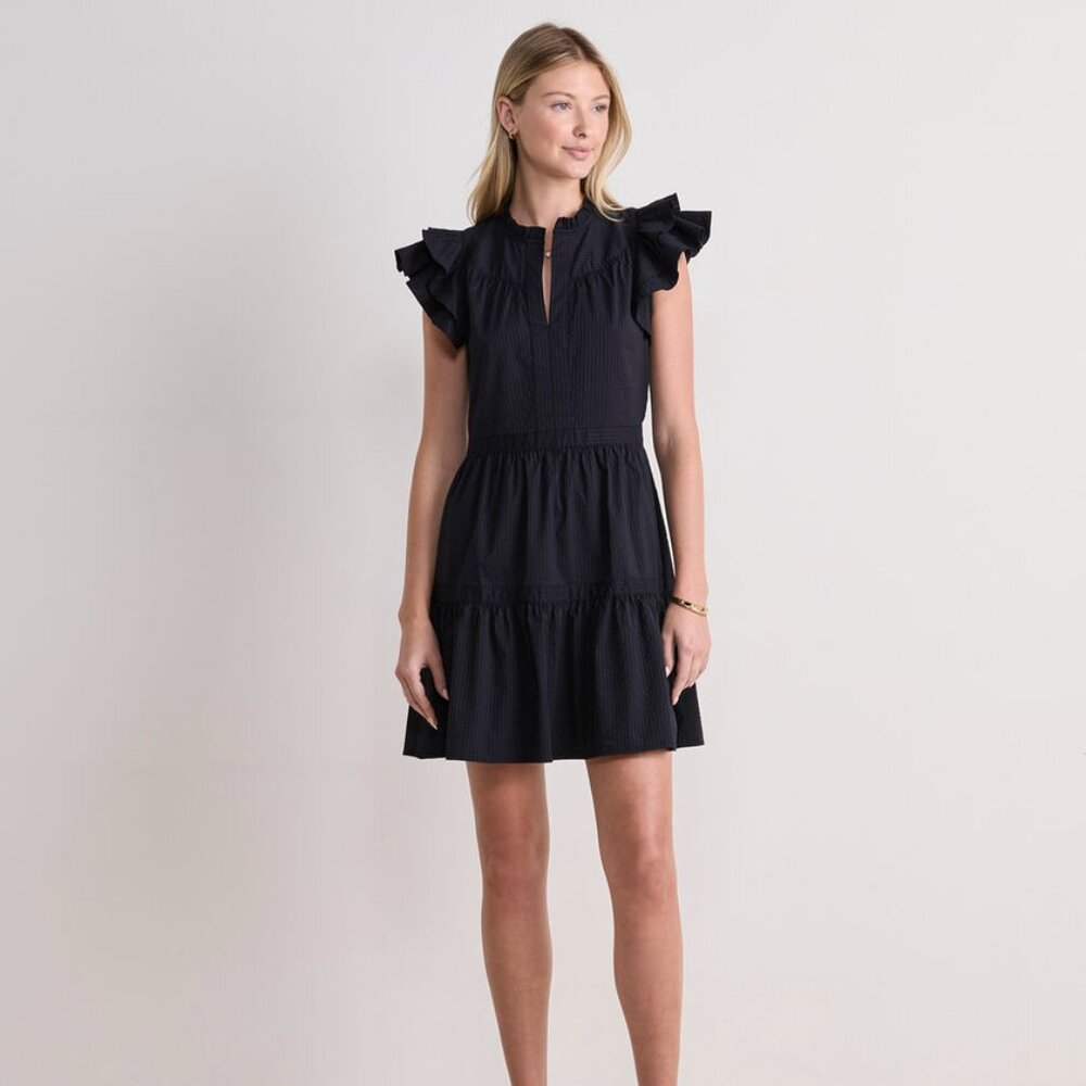 EUC Vineyard Vines Flutter Sleeve Tiered Harbor Mini Dress